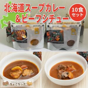 【送料無料！】大人気☆北海道スープカレー＆ビーフシチューのお得なセット１０袋（各種５袋ずつ）